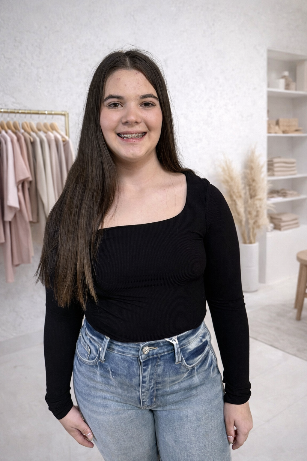 Square Neck Fitted Top