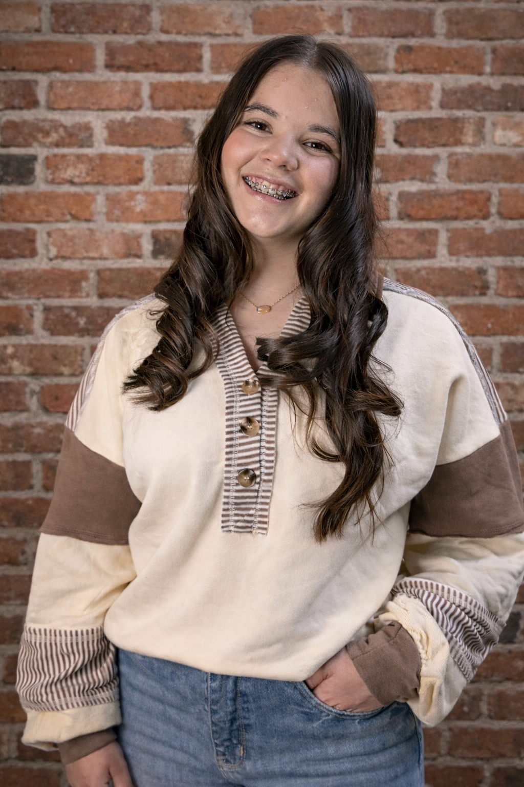 Neutral Colorblock Top