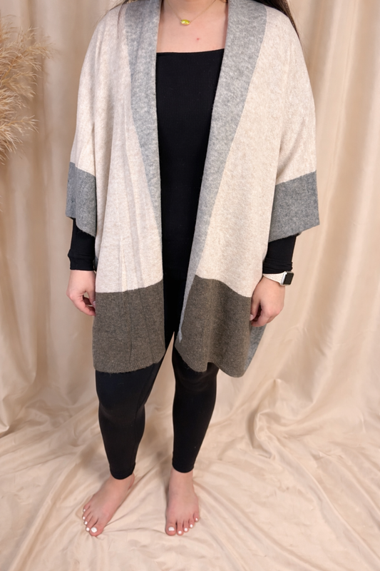 Colorblock Knit Cardigan