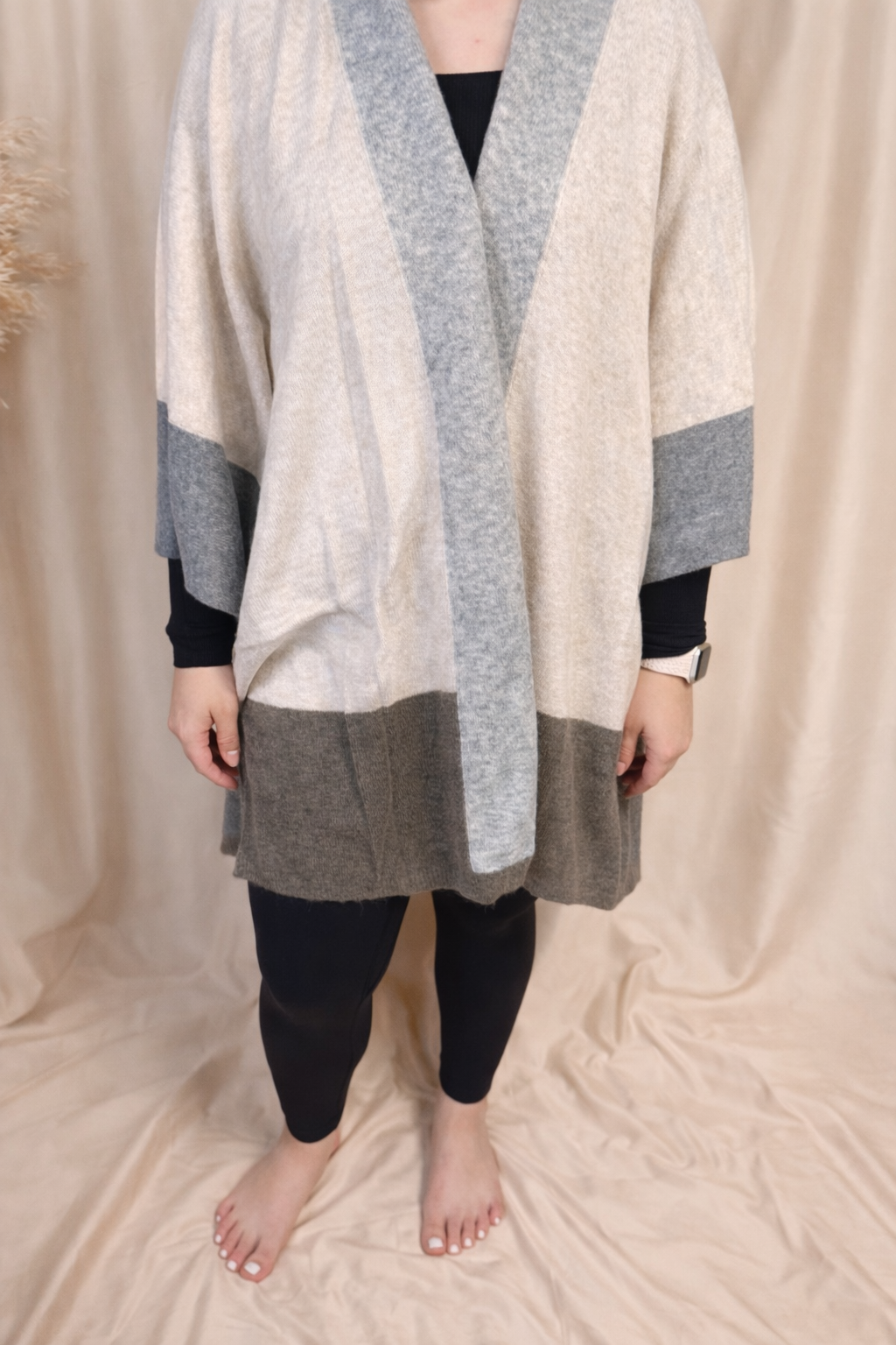 Colorblock Knit Cardigan